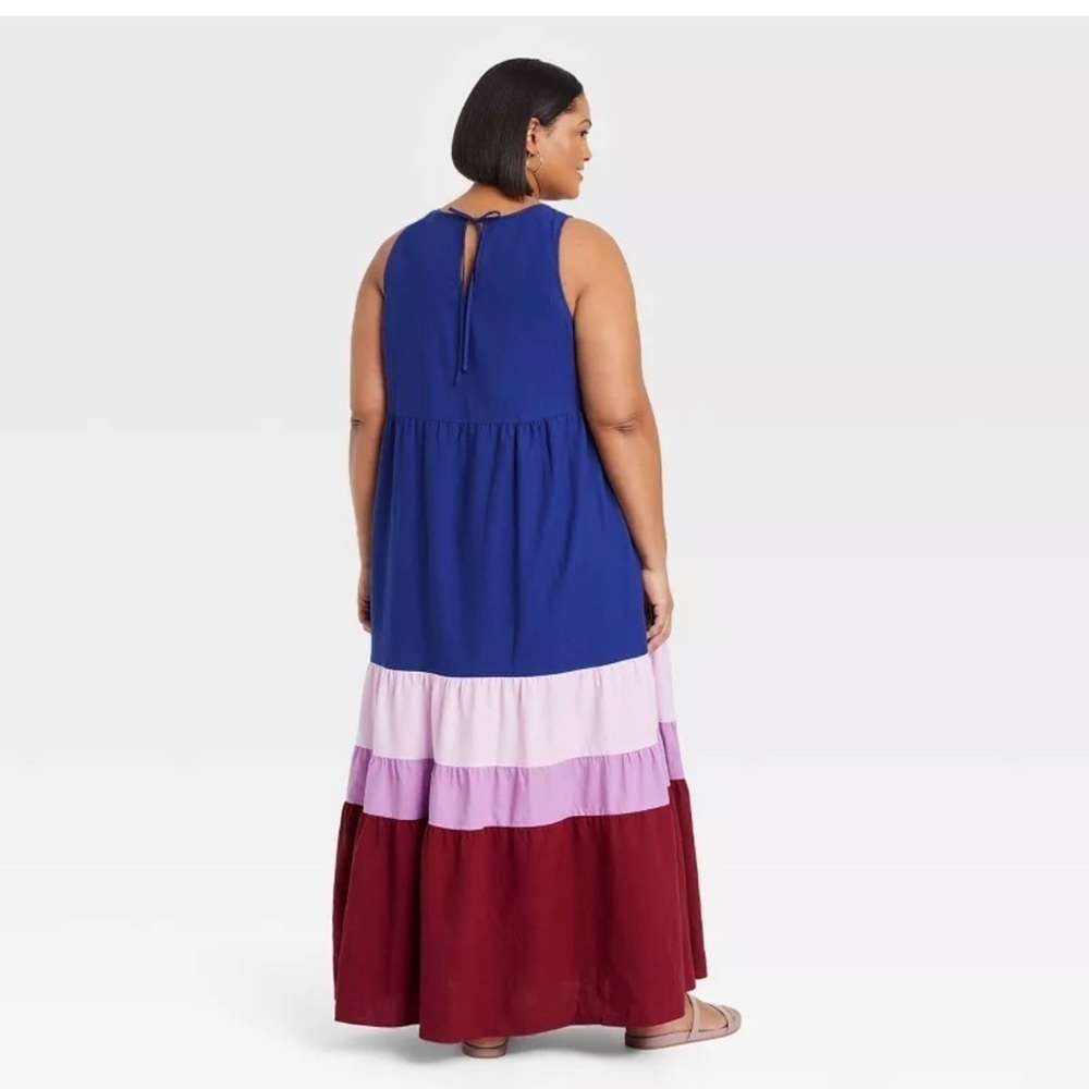 Target Ava & Viv sleeveless blue maxi ombré dress women’s size X EUC 14w 16w - Picture 1 of 8